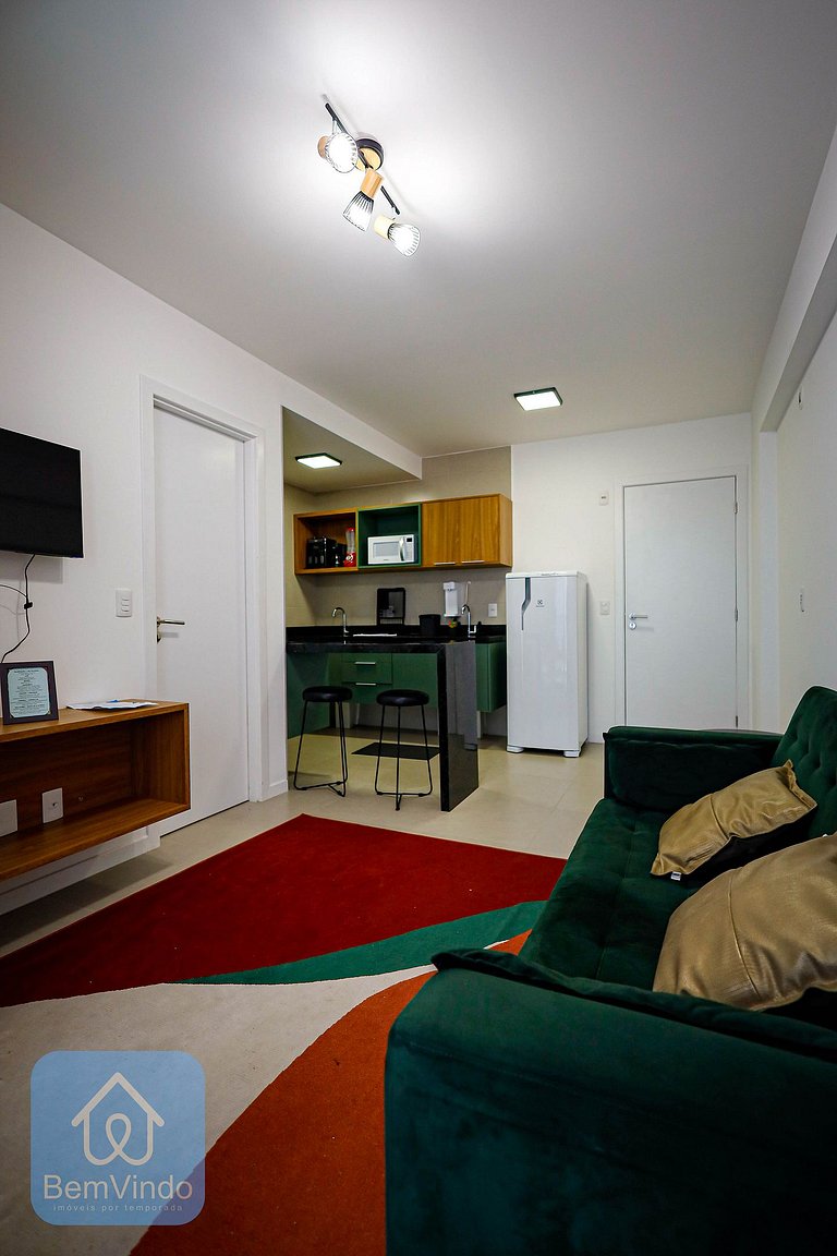 Quarto e Sala Aconchegante no Barra Conceito