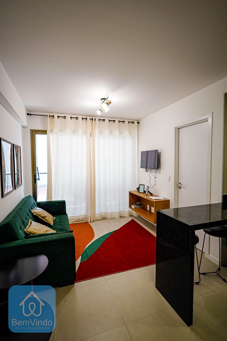 Quarto e Sala Aconchegante no Barra Conceito