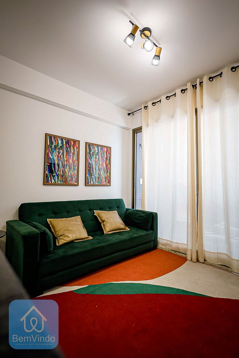 Quarto e Sala Aconchegante no Barra Conceito